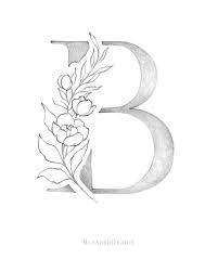 Fine Art Stationery Katrina On Instagram Tag Your Favorite Person Who S Name Starts With B Melindaraed Name Drawings Wedding Initials Floral Monogram