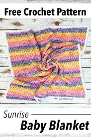 This free crochet baby blanket pattern works up in under 5 hours. Crochet Sunrise Baby Blanket Free Pattern Left In Knots