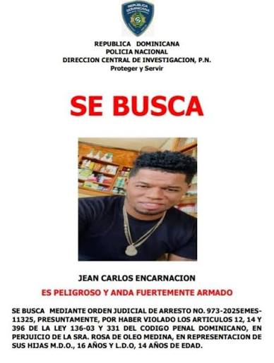 POLICÍA NACIONAL ACTIVA BÚSQUEDA Y CAPTURA DE HOMBRE REQUERIDO POR LA  JUSTICIA POR PRESUNTO ABUSO SEXUAL CONTRA DOS HERMANAS MENORES DE EDAD. La  Policía Nacional informó que mantiene activa la localización y