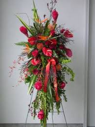 Tropical Salute Standing Spray In Astoria Or Bloomin Crazy Floral