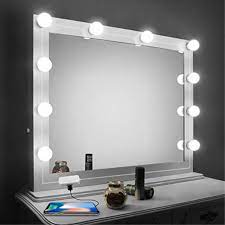 Your vanity looks so nice and neat and the lights are awesome! Vanity Mirror Lights Kit Led Lights For Mirror With Dimmer And Usb Phone Charger Led Makeup Mirror Lights Kit Hollywood Style Lighting Fixture Strip 6500k For Bathroom Dressing Room Vanity Table Walmart Com