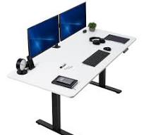 VIVO Mesa elétrica ajustável de altura 180 x 76 cm de memória, tampo de  mesa branco apagável a seco, moldura preta, estação de trabalho em pé com  ...