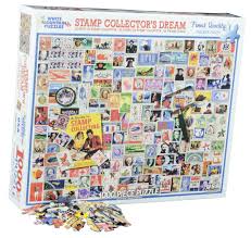 Heye puzzle 1000pcs (played once no missing). Amazon Com White Mountain Puzzles Stamps Collector S Dream 1000 Piece Jigsaw Puzzle Toys Games