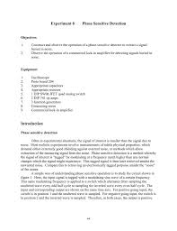Experiment 8 Phase Sensitive Detection Introduction