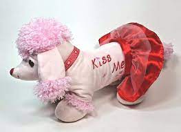Pink Poodle With Tutu Skirt Hug Fun Plush Stuffed Toy Embroidered Kiss Me Poodles Dogs Pink Mo Poodle Stuffed Animal Plush Stuffed Animals Poodle Plush Toy