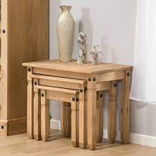Corona Nest Of Tables 3 Mexican Solid Pine Side End Tables By Mercers Furniture Ebay Mexican Furniture Furniture Corona Furniture