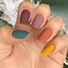199 Enchanting Fall Color Nail Art Design Ideas To Try This Season 6 Thereds Me Multicolored Nails Minimalist Nails Matte Nails Design