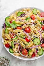 Greek pasta salad with feta cheese recipes. Greek Pasta Salad Feelgoodfoodie