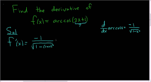 Inverse Trigonometric Derivatives F X Arccos 2x 1 Math Videos Maths Exam Calculus