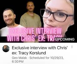 Tune in today to hear Chris' ex : Tracy Korslund share her story 6:30PM PST