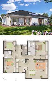 bungalow haus mit walmdach architektur 4 zimmer grundriss 130 qm gross recht designinterior plans de maison bungalow maison plain pied plan maison architecte