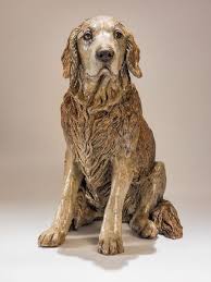 Large ceramic golden labrador retriever dog sculpture dimensions: Golden Retriever Dog Sculpture Poppy This Old Girl Had The Most Gentle Eyes Www Nickmackmansculpture Co Uk Dog Sculpture Animal Sculptures Sculpture