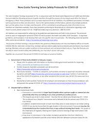 These are some details you may want to include: Https Tancanada Org Wp Content Uploads 2020 06 Nova Scotia Tanning Salons Safety Protocols For Covid 19 June 4 2020 Pdf
