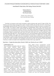 Kesehatan bank digunakan untuk mencari tahu apakah selama ini aktivitas bank sudah sesuai ikatan bankir indonesia (ibi) dalam bukunya yang berjudul manajemen kesehatan bank berbasis. Https Media Neliti Com Media Publications 76889 Id Analisis Tingkat Kesehatan Bank Dengan M Pdf