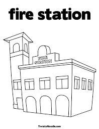 Black And White Fire Station Fire Station Coloring Fire Station Station Printable Coloring Pages