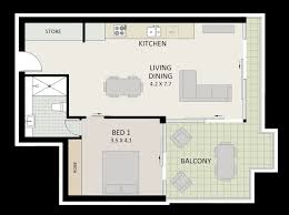 This very modern and brand new hotel style, studio apartment with private bathroom and kitchenette is great for short stays. Zigzag Floor Plans For Real Estate Marketing Zig Zag Floor Plans