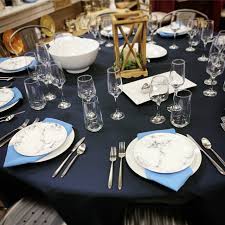 Coastal Inspired Table Family Style Weddings Event Rental Blue Linen Napkins