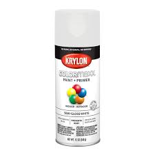 12 Oz Krylon K05580007 White Colormaxx Paint Primer Spray Paint Semi Gloss