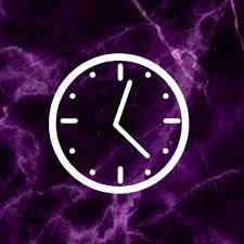 Each colorway has contrasting color hands so the clock is super easy to read, even without numbers. Clock Icon Clock Icon Dark Purple Aesthetic Purple Clock