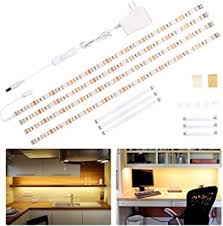 Wobane Under Cabinet Lighting Kit Flexible Led Strip Lights Bar Under Counter Lights For Kitchen Cupboard Desk Monitor Back Shelf 6 6 Feet Tape Light Set Ul Listed 120 Leds 1100lm 2700k Warmwhite