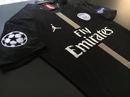 Psg home & away soccer shirts. Camiseta Psg Jordan Negra 2018 19 Con Estampado De Neymar Y Parches De Champions Version Match