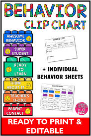 Brick Classroom Behavior Clip Chart Editable Miss Tech
