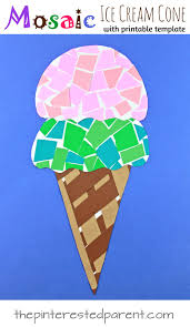 Ice cream cone black and white line art icon coloring book page. Printable Paper Mosaic Ice Cream Cone The Pinterested Parent