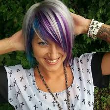 Cute Short Hair With Blue And Purple Under Blonde Hair Styles Funky Hair Colors Cute Hairstyles For Short Hair