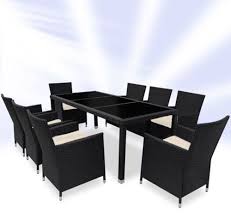 The mickelson dining table anchor your dining space in a clean, transitional style. Rattan Dining Table And 8 Chairs Set Luxury Leather Beds Beds Co Uk The Bed Outlet