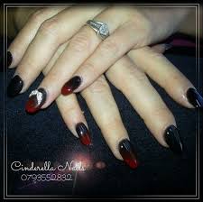 Black And Red Ombre Nails Acrylic Black And Red Ombre Nails Almond Shape Love It Red Ombre Nails Ombre Nails Black To Red Ombre