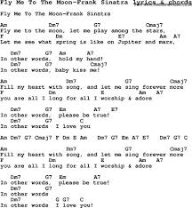 Love Song Lyrics For Fly Me To The Moon Frank Sinatra With Chords Frank Sinatra Love Songs Lyrics Love Songs