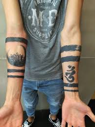 #chris bunn #jean paul gaultier #black & white #sailor #arm tattoo #stripes #cap #super #handsome #model #amazing. 50 Beautiful Bracelet Tattoos For Men Forearm Band Tattoos Stripe Tattoo Tattoos For Guys