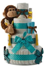 Monkey diaper cake jungle baby shower diaper animal jungle | etsy each monkey diaper cake set contains: 26 Elegant Monkey Boy Baby Shower Decorations Baby Shower