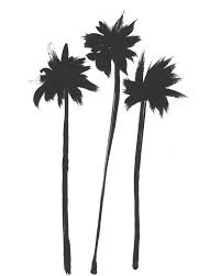 Acrylic Black And White Tree Painting Three Palms By Jan Weiss On Artfully Walls Palm Trees Painting Black And White Canvas Minimalist Painting
