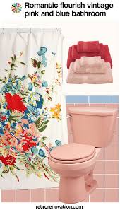 13 Ideas To Decorate A Pink And Blue Tile Bathroom Blue Bathroom Tile Pink Bathroom Tiles Vintage Bathrooms