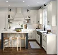 Customized Hight Quality Home Furniture Modern Modular Shaker White Kitchen  Cabinet with Kitchen Island Design Kitchen Cabinets
