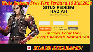 Free fire may codes in 2020. Kode Redeem Garena Free Fire Terbaru Mei 2020 Special Peak Day Event Booyah Ramadhan Youtube