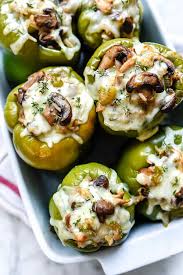Creamy Chicken And Mushroom Stuffed Bell Peppers Foodiecrush Com Stuffed Peppers Bell Chicken Cream Stuffed Peppers Peppers Recipes Stuffed Bell Peppers