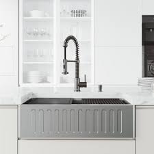 This sink has many of the same features of a fireclay sink, but it's stainless steel and available in a matte black color. All In One Kitchen Sets Kitchen