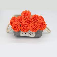 Warm bouquet with sunflowers and roses. Burnt Orange Flowers Fake Roses Wholesale For Wedding Table Decoration Home Arrangement 100 Stems Lnrs013 Artificial Dried Flowers Aliexpress