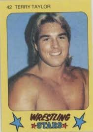 1986 Monty Gum WWF Wrestling Stars #42 Card TERRY Red Rooster TAYLOR Blank  Back