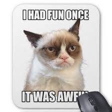 Grumpy Cat Mousepad I Had Fun Once It Was Awful Zazzle Com Grumpy Cat Birthday Cat Birthday Card Grumpy Cat Humor