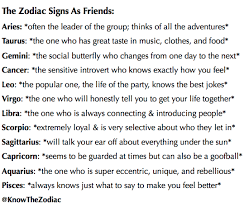 Aries and cancer compatibility falls somewhere in the middle. Astrology Explained The Signs As Friends Know The Zodiac Zodiac Signs Zodiac Star Signs Zodiac