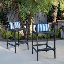 Malibu Outdoor Finished Acacia Wood Adirondack Barstools Outdoor Bar Sets Outdoor Bar Stools Outdoor
