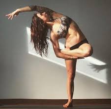 Half Lotus Tree Pose Variation With A Side Stretch Standing Yoga Poses Yoga Benefits Beautiful Yoga Poses