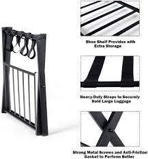 Or best offer rhys metal folding luggage rack in gold. Foldable Baggage Organizer With Metal Frame Compact Folding Rack Holder Suitcase Luggage Stand For Bedroom Hotel Glacer Double Tiers Luggage Holder 2 Tier Luggage Rack Stand With Shoe Shelf Storage Organization Clothing