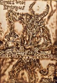 Gruss Krampus Kramperl Holzteufel By N J K Brandmalen Zeichnung 3d Holz Kunst Handwerk Handwerker Zeichnung Masken Kunst