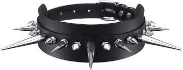 iZasky Emo Spike Choker Collar Punk Rock Necklace Leather Gothic Style for  Women Men Neck Belt Strap Cosplay Accessories, Black, Necklace Length: 42cm  | Amazon.com
