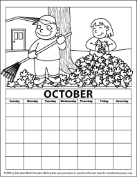 Completed pages oct 2020 (adult coloring). October Coloring Calendar Education World