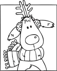 Reindeer With Scarf And Earmuffs Christmas Christmas Colors Christmas Coloring Pages Christmas Embroidery